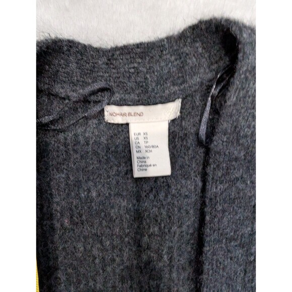 Mens XS Mohair Wool Blend Openfront Gray Cardigan H&M Jacket Coat RARE - Picture 5 of 10